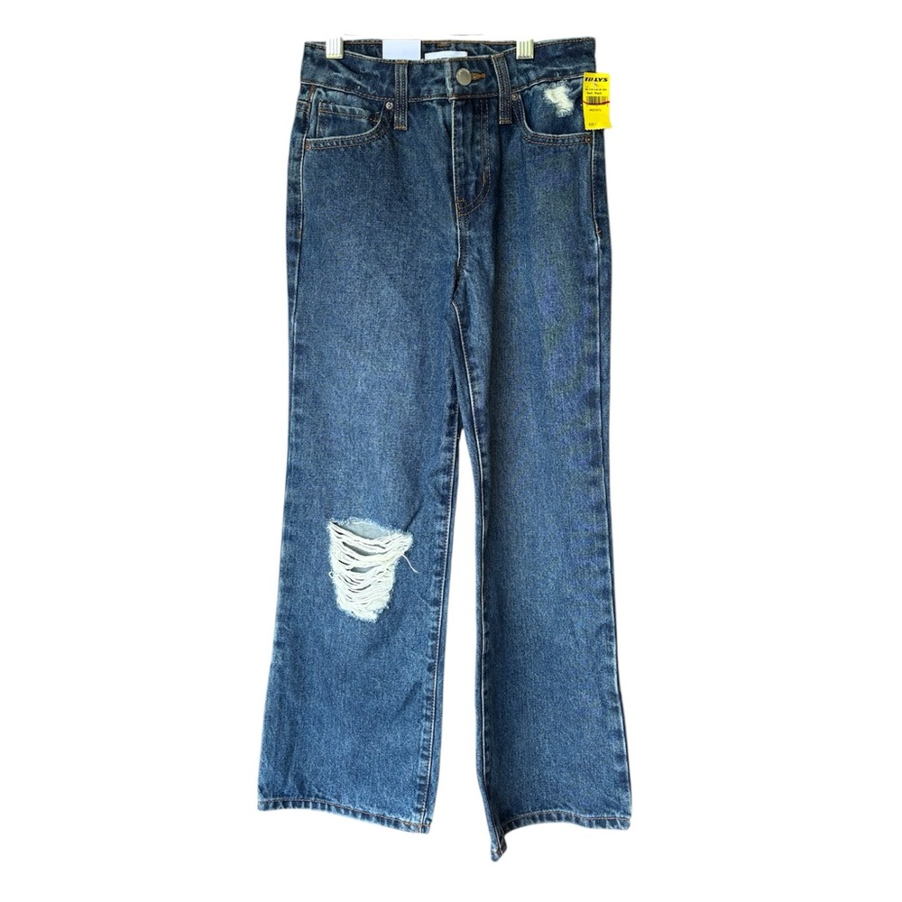 RSQ Girls  Wide Leg Distressed Jeans Dark Wash Size‎ 7 Juniors High Rise